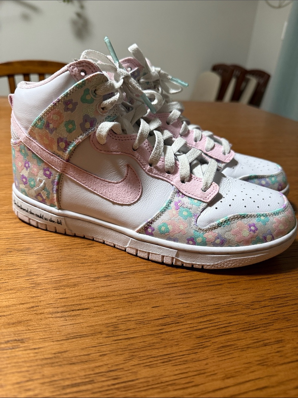 Nike Dunk High Doernbecher Macey (Women's) Pink and White Floral Sneaker